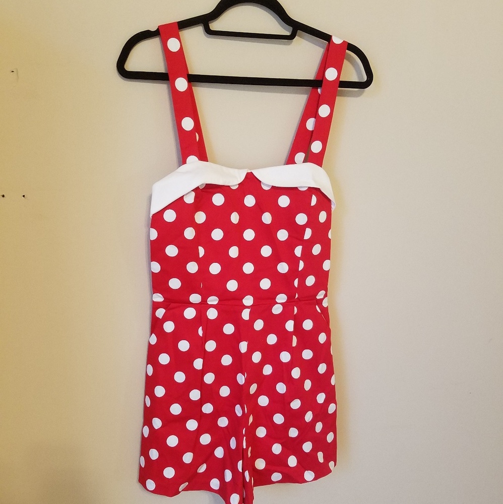 Ixia Red Polka Dot Romper - Retro / 50s style